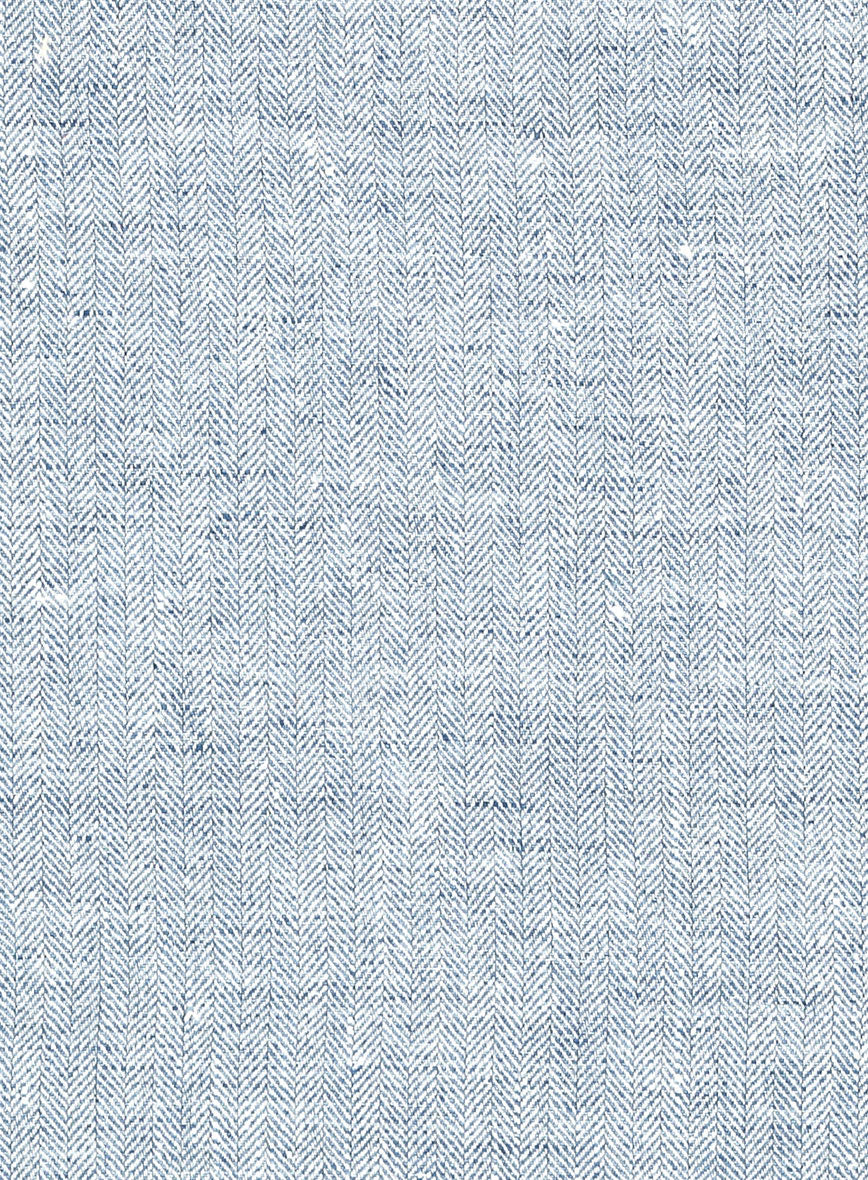 Solbiati Light Blue Herringbone Linen Suit - StudioSuits