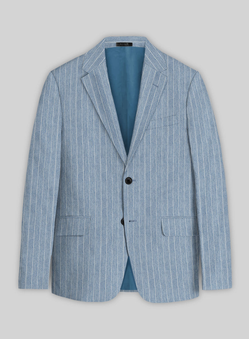 Solbiati Light Blue Stripe Linen Suit - StudioSuits