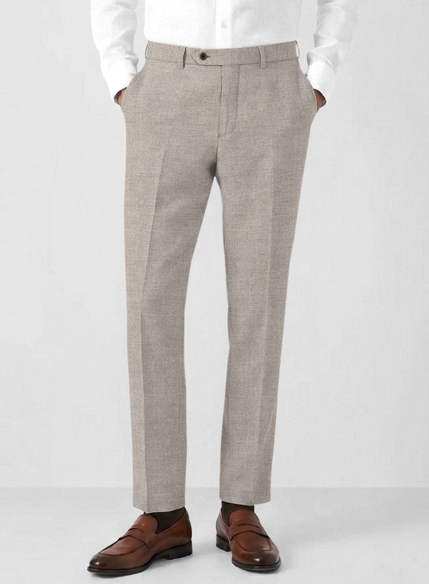 Solbiati Light Brown Herringbone Linen Suit - StudioSuits