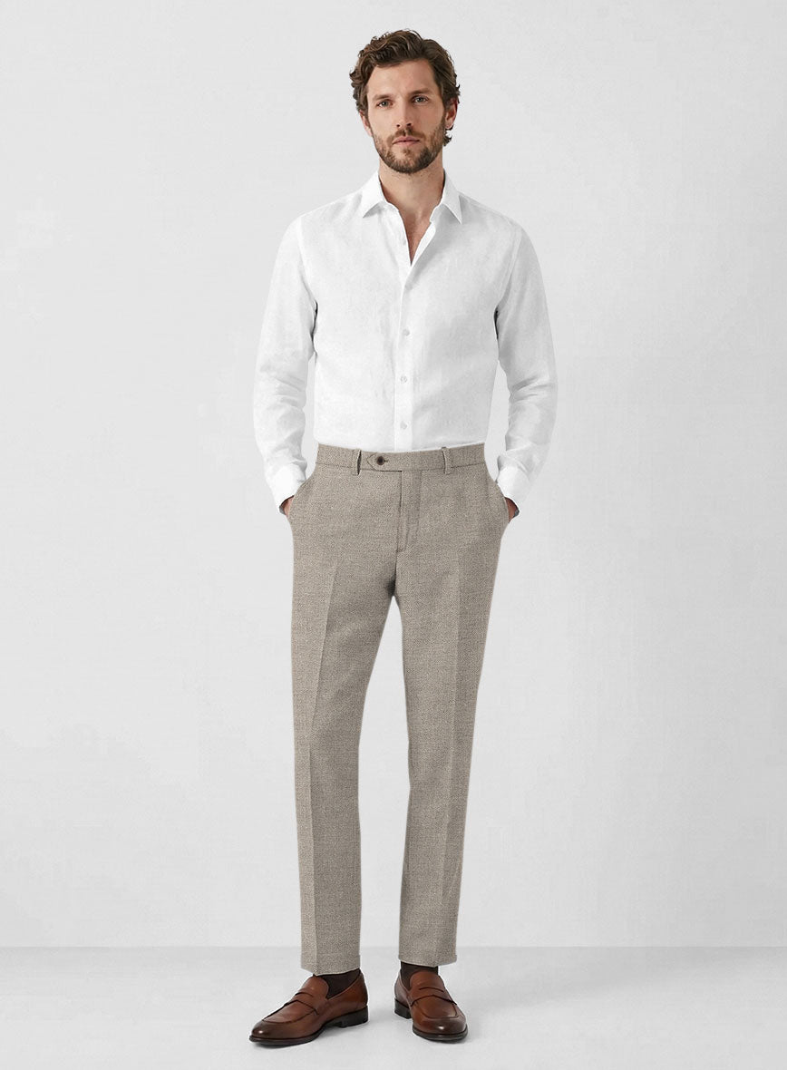 Solbiati Light Brown Herringbone Linen Suit - StudioSuits