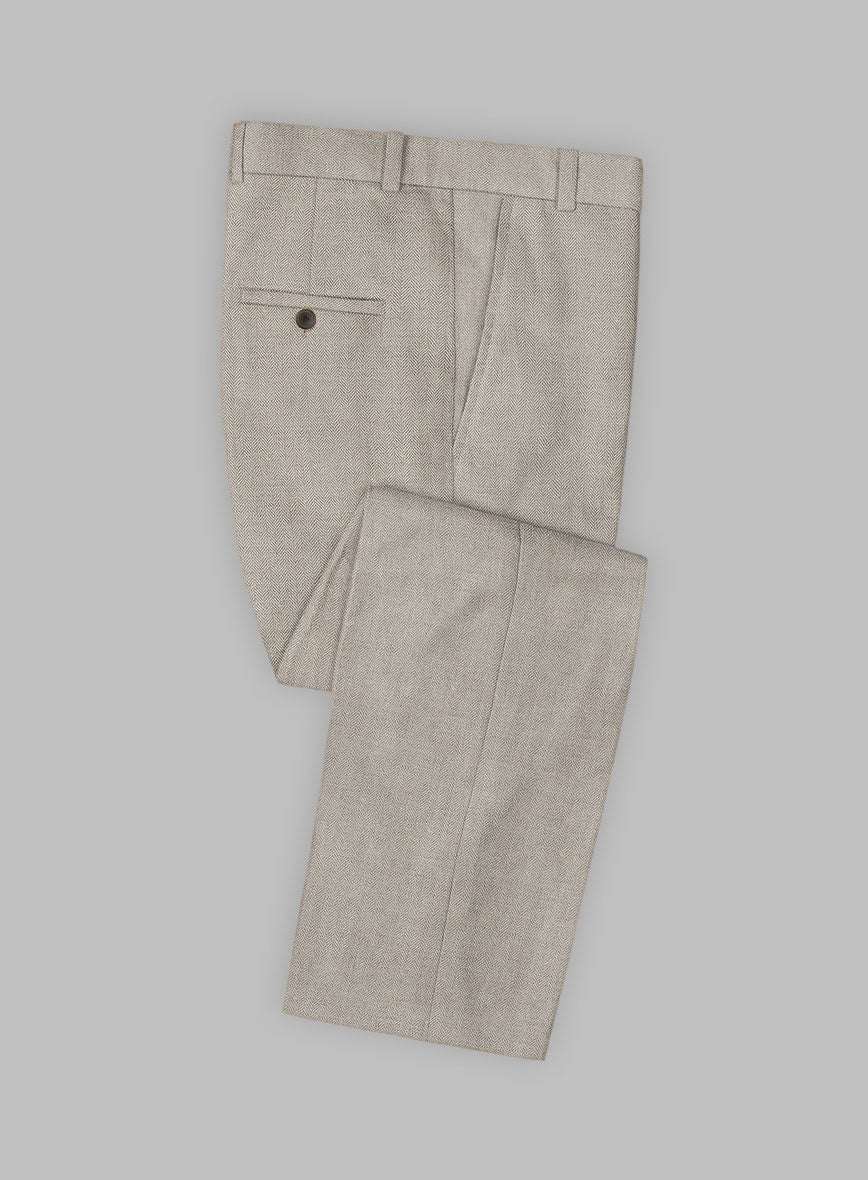 Solbiati Light Brown Herringbone Linen Suit - StudioSuits