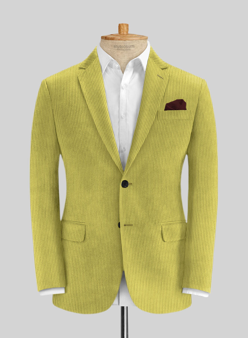 Solbiati Lime Green Corduroy Jacket - StudioSuits