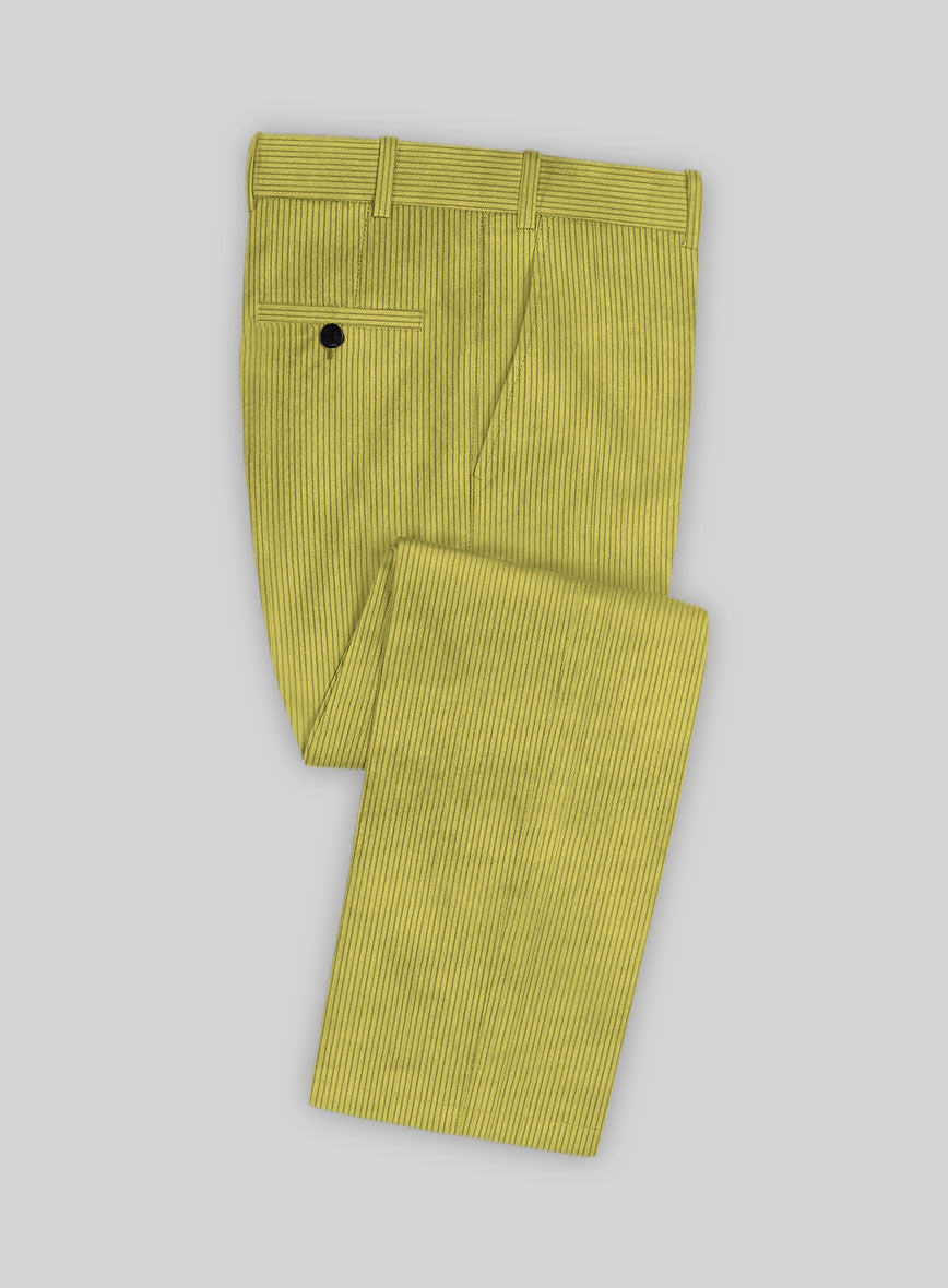 Solbiati Lime Green Corduroy Pants - StudioSuits