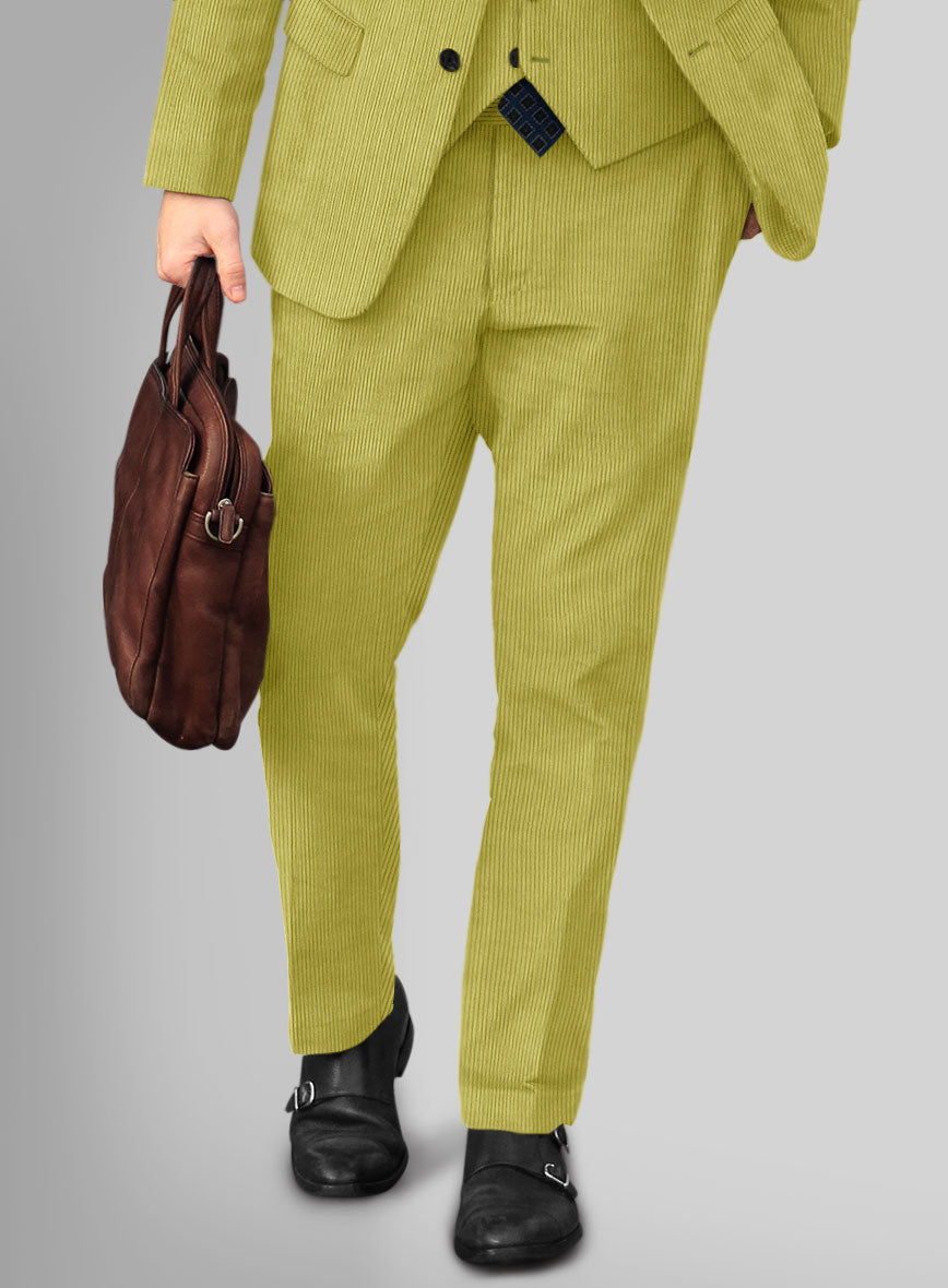 Solbiati Lime Green Corduroy Pants - StudioSuits