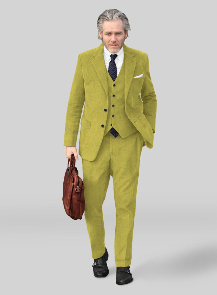 Solbiati Lime Green Corduroy Suit - StudioSuits