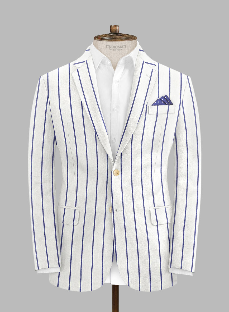 Solbiati Manta Stripe Linen Jacket - StudioSuits