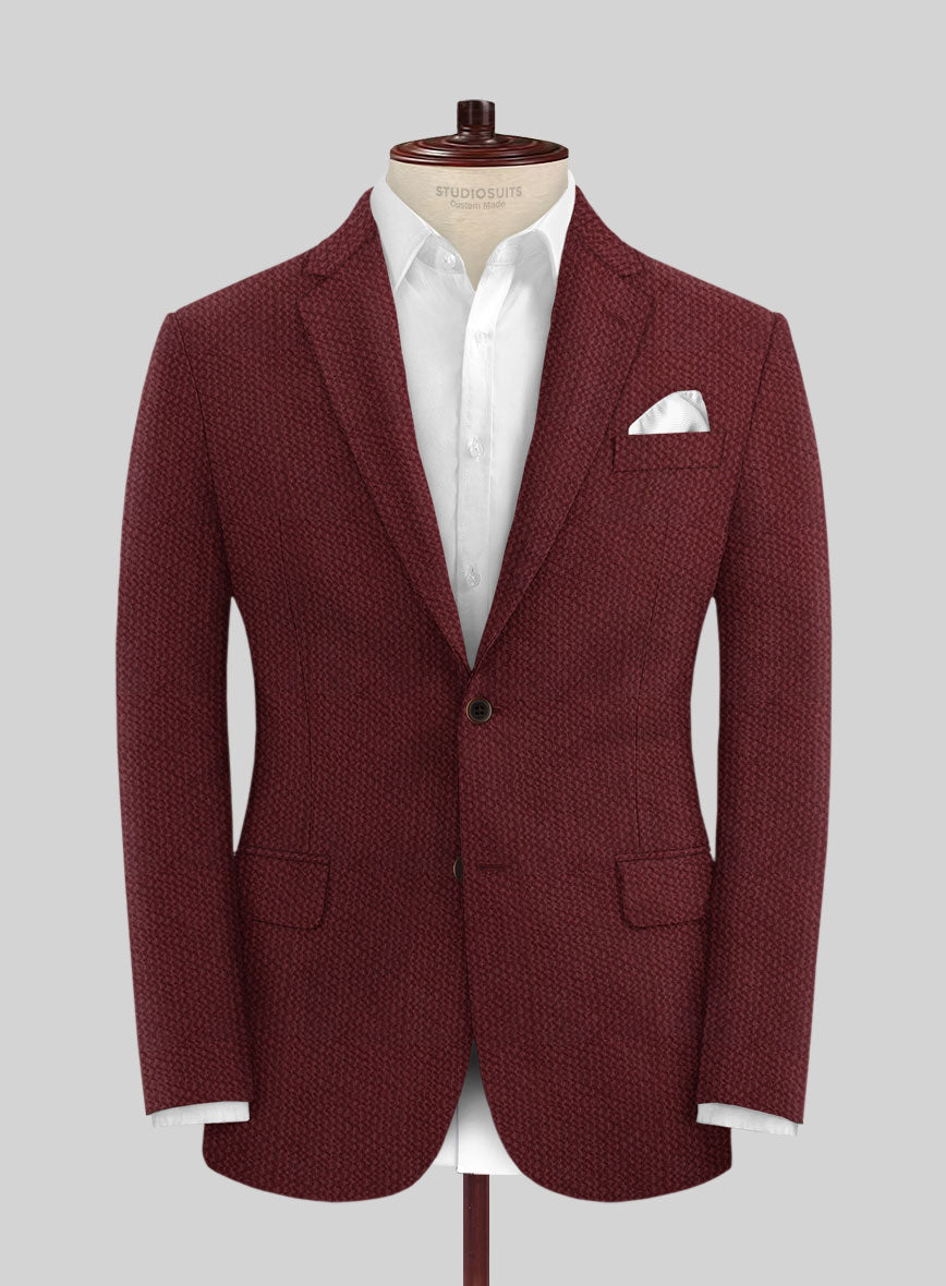 Solbiati Maroon Seersucker Jacket - StudioSuits