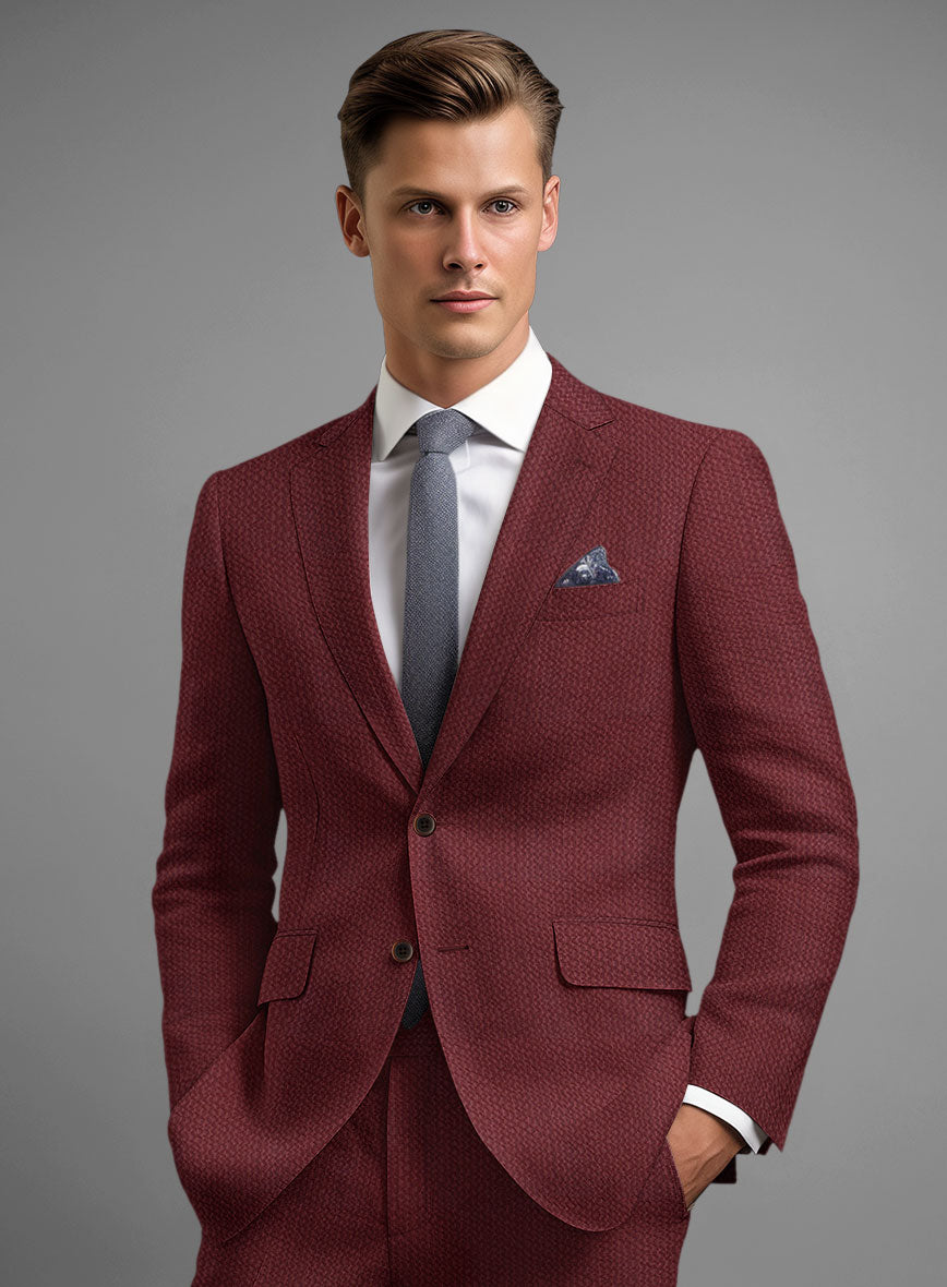 Solbiati Maroon Seersucker Jacket - StudioSuits