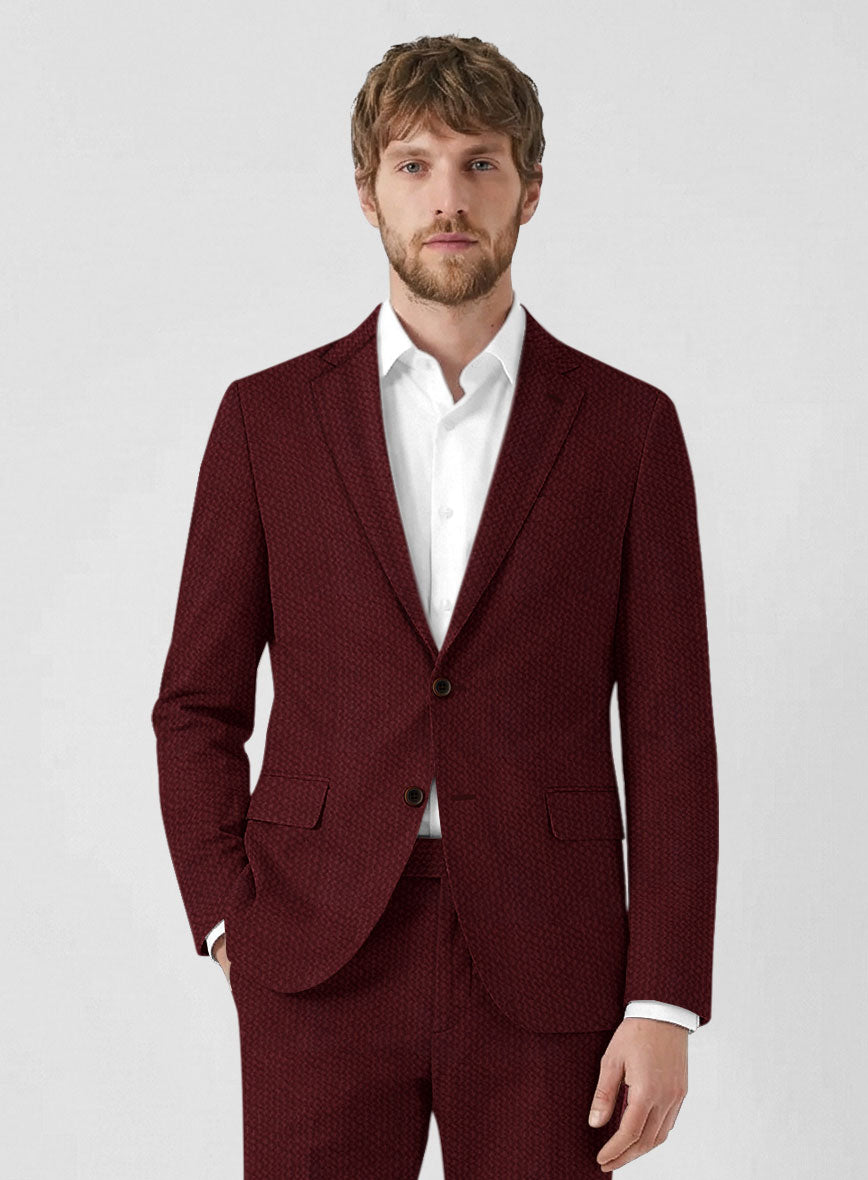 Solbiati Maroon Seersucker Suit - StudioSuits
