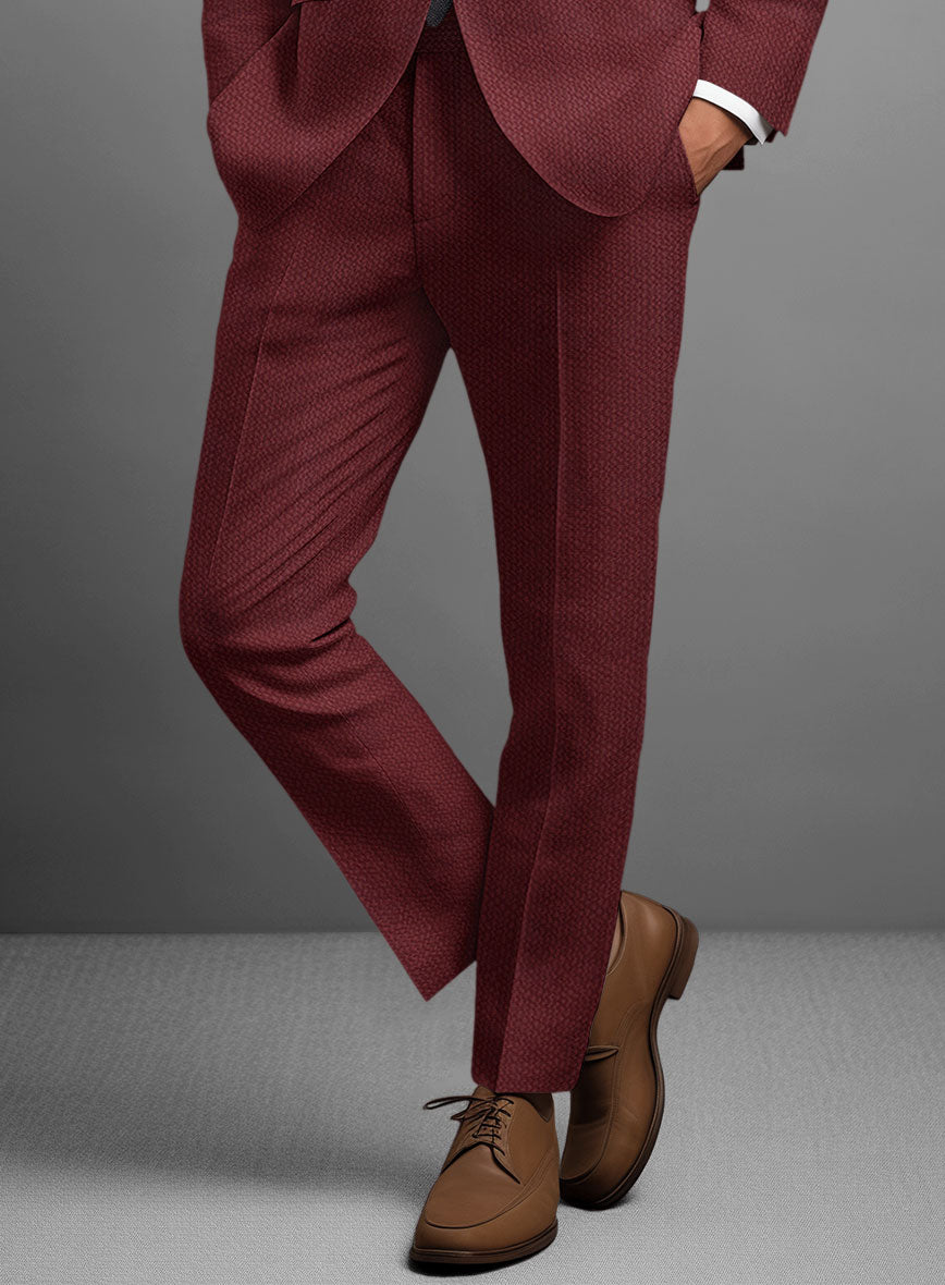 Solbiati Maroon Seersucker Pants - StudioSuits