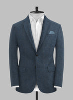 Solbiati Mid Blue Herringbone Linen Suit - StudioSuits