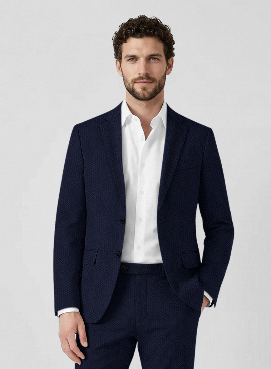 Solbiati Navy Blue Seersucker Suit - StudioSuits