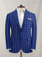 Solbiati Cobalt Blue Checks Seersucker Suit - StudioSuits