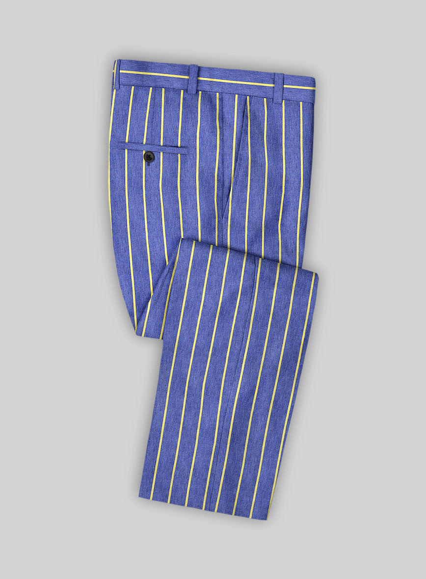 Solbiati Nitos Stripe Linen Pants - StudioSuits