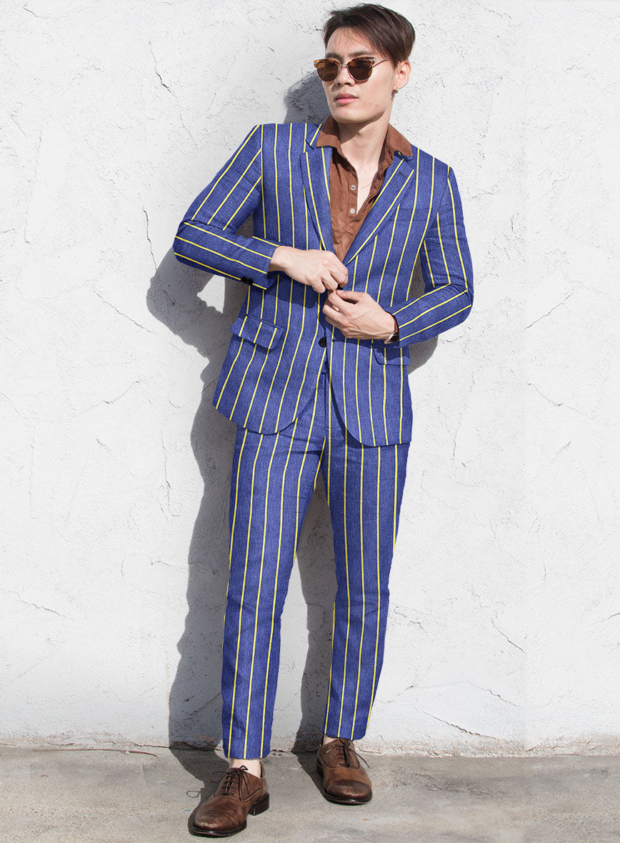 Solbiati Nitos Stripe Linen Suit - StudioSuits