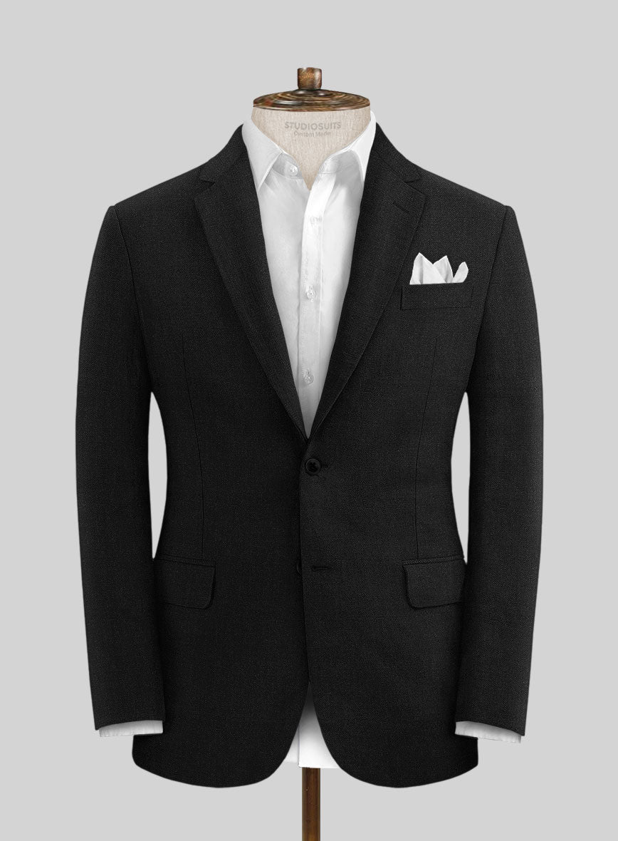 Solbiati Pericle Black Linen Jacket - StudioSuits