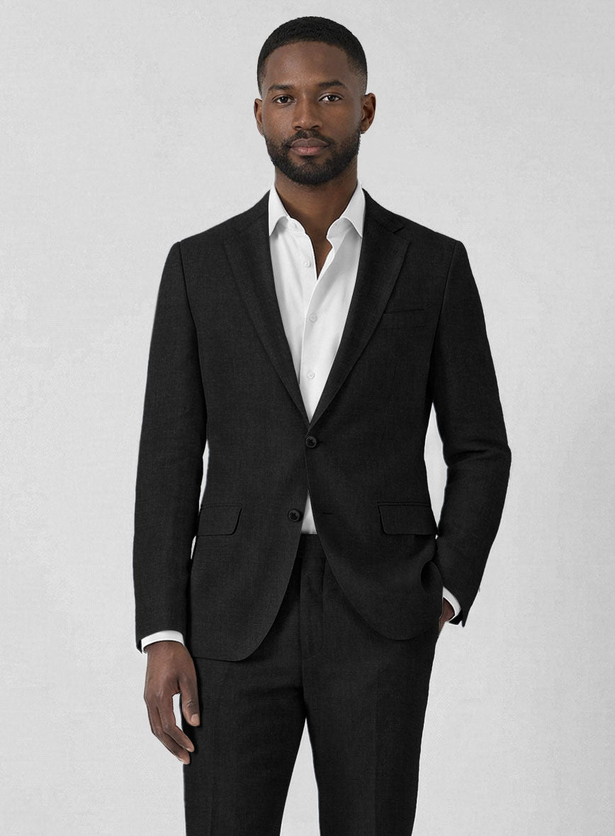 Solbiati Pericle Black Linen Jacket - StudioSuits