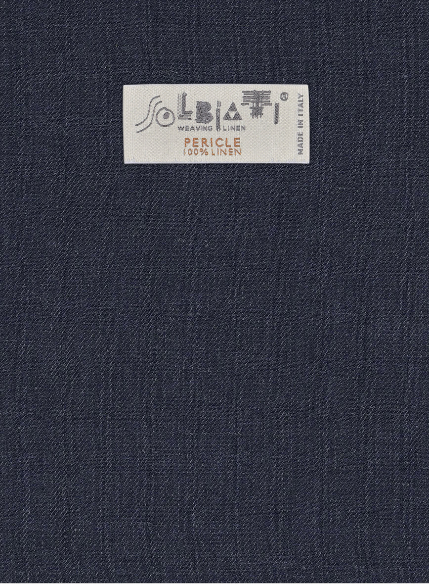 Solbiati Pericle Dark Blue Linen Pants - StudioSuits
