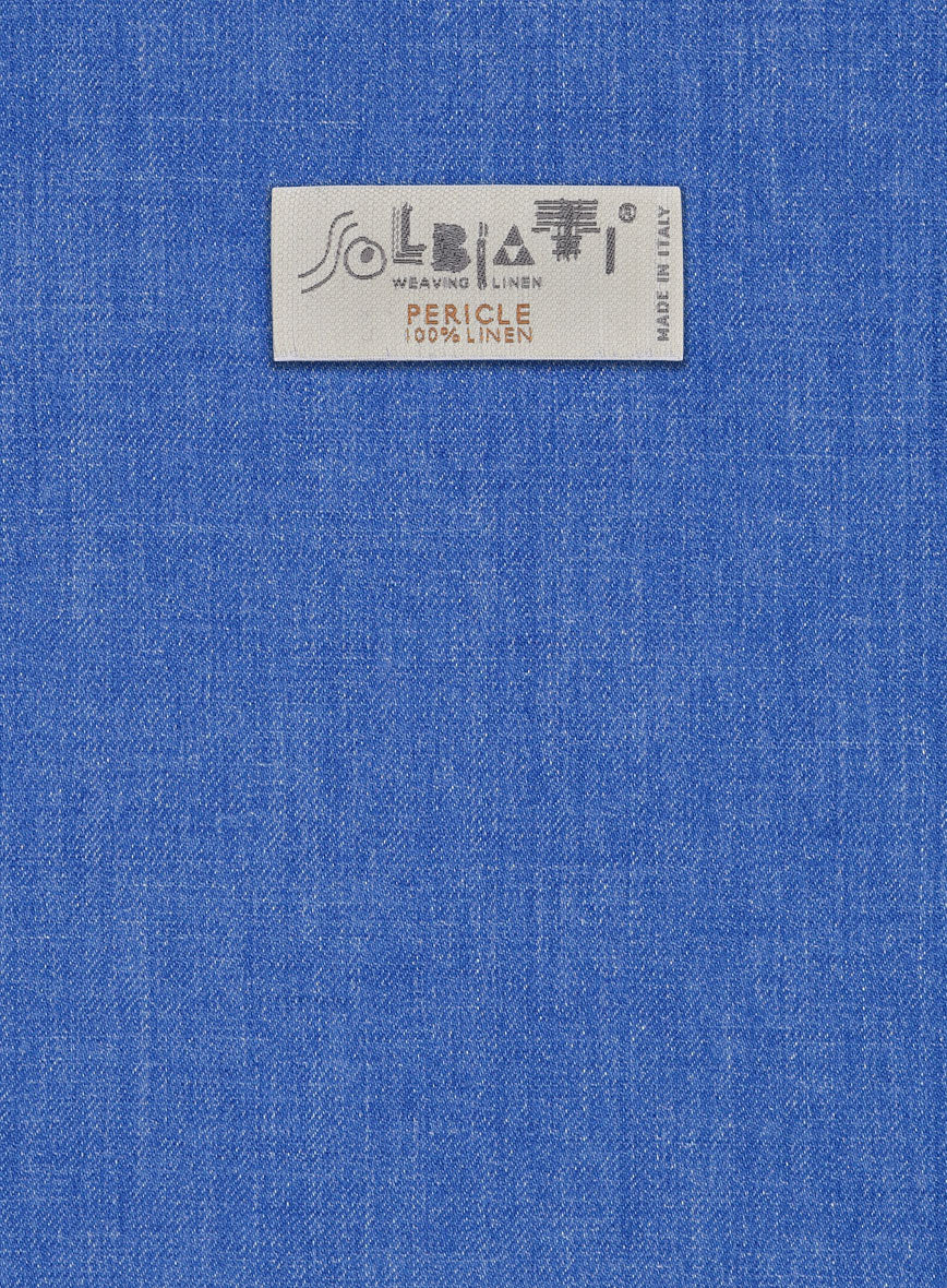 Solbiati Pericle Bright Blue Linen Pants - StudioSuits