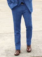 Solbiati Pericle Bright Blue Linen Pants - StudioSuits