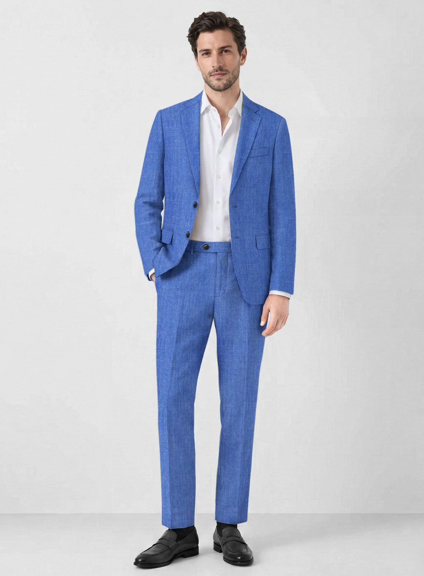 Solbiati Pericle Bright Blue Linen Suit - StudioSuits