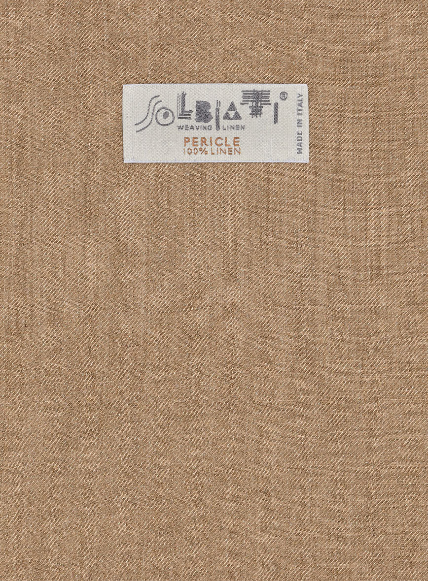 Solbiati Pericle Camel Brown Linen Pants - StudioSuits