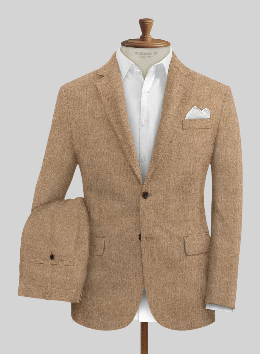 Solbiati Pericle Camel Brown Linen Suit - StudioSuits