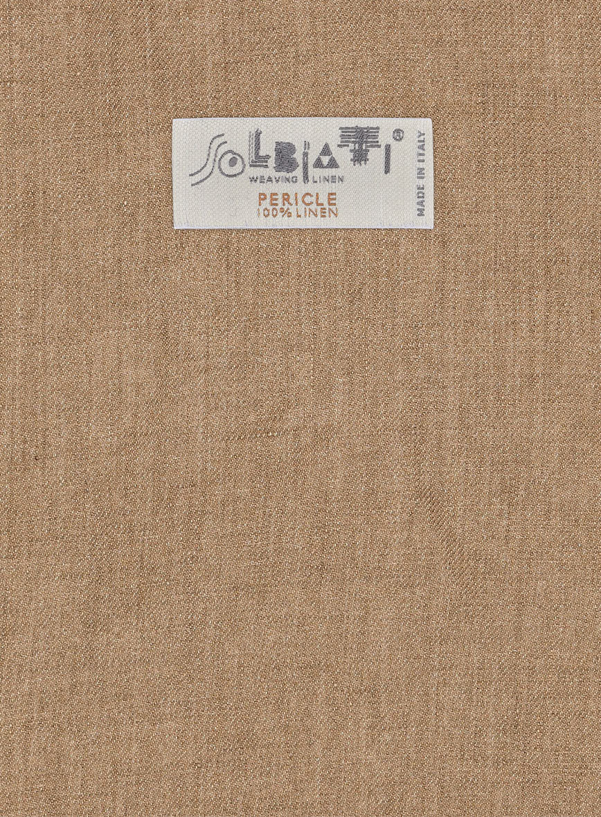 Solbiati Pericle Camel Brown Linen Suit - StudioSuits