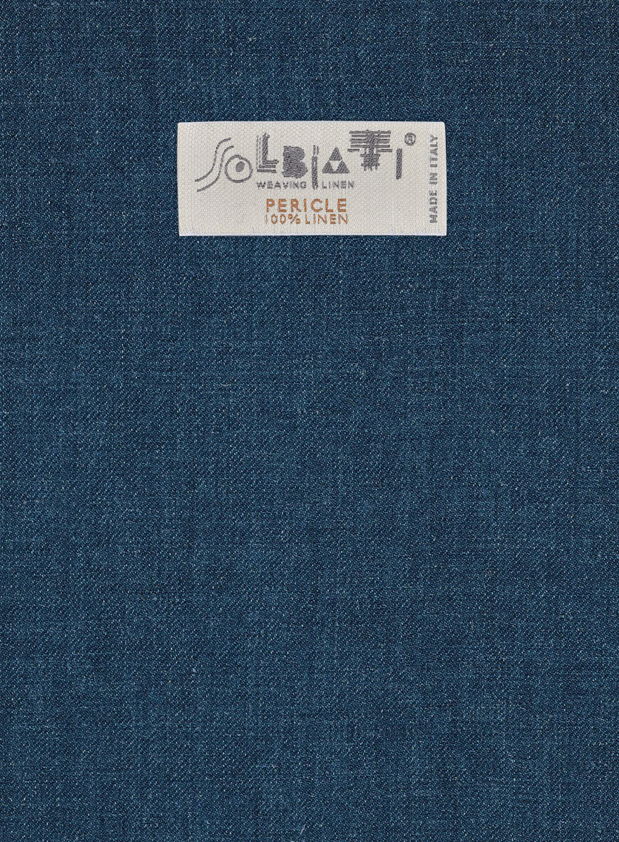 Solbiati Pericle Casa Blue Linen Pants - StudioSuits
