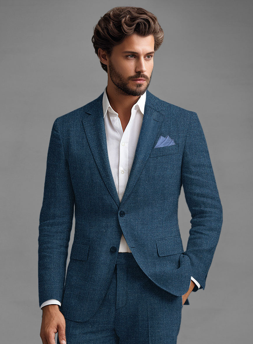 Solbiati Pericle Casa Blue Linen Suit - StudioSuits
