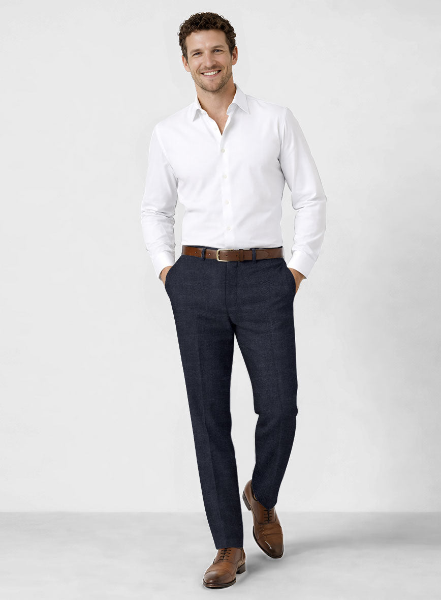 Solbiati Pericle Dark Blue Linen Pants - StudioSuits