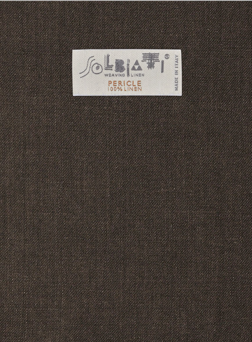 Solbiati Pericle Dark Brown Linen Jacket - StudioSuits