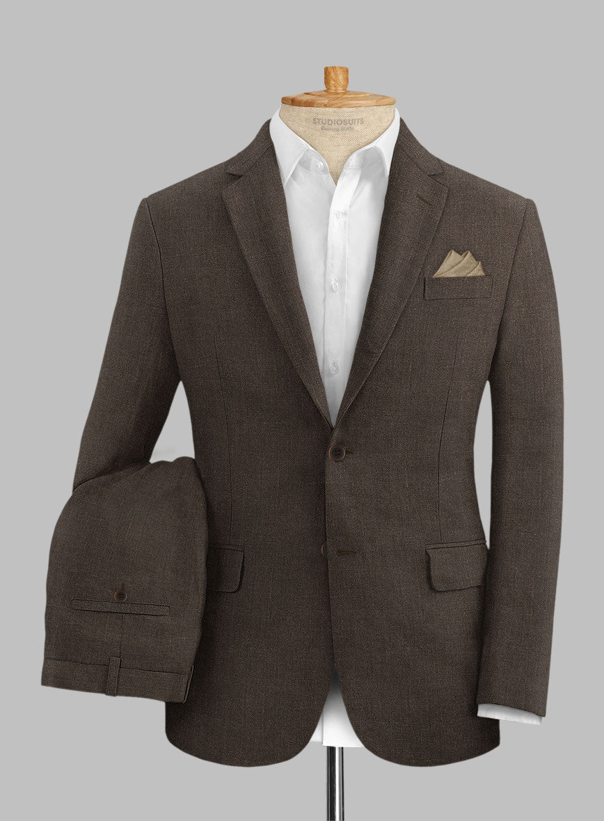 Solbiati Pericle Dark Brown Linen Suit - StudioSuits