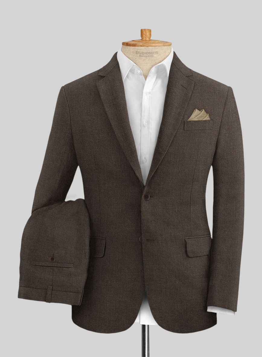 Solbiati Pericle Dark Brown Linen Suit - StudioSuits