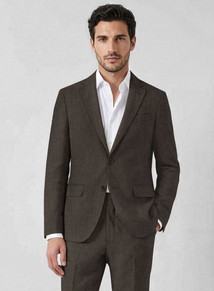 Solbiati Pericle Dark Brown Linen Suit - StudioSuits
