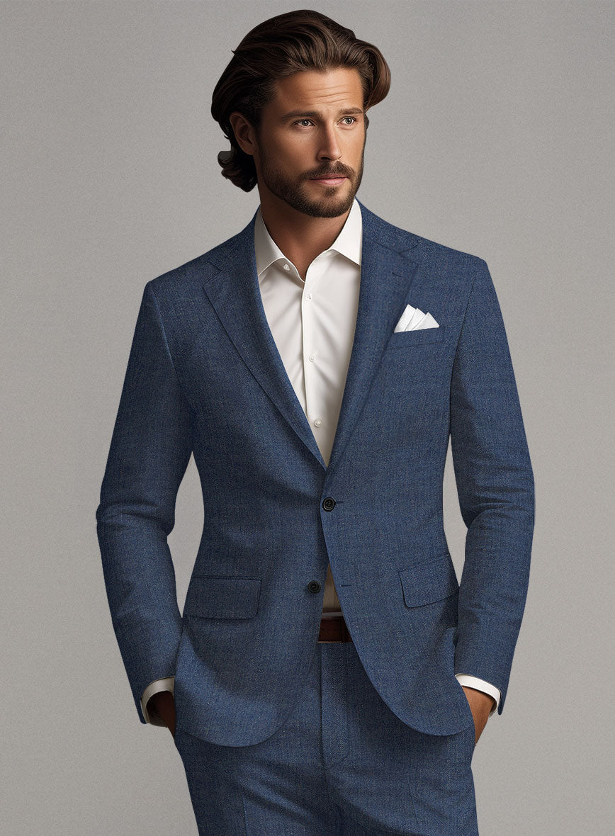 Solbiati Pericle Denim Blue Linen Jacket - StudioSuits