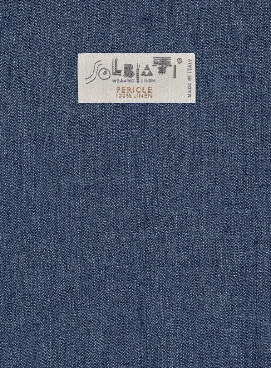 Solbiati Pericle Denim Blue Linen Jacket - StudioSuits