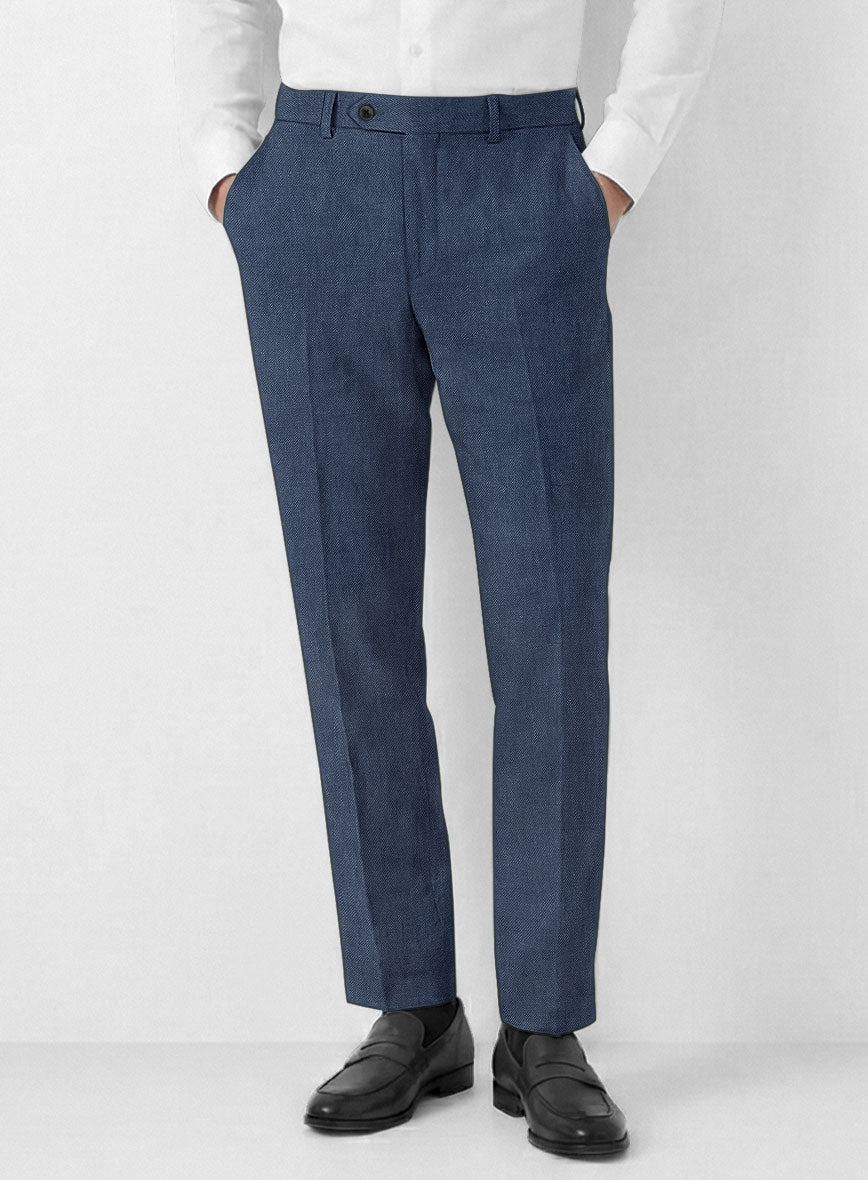 Solbiati Pericle Denim Blue Linen Pants - StudioSuits