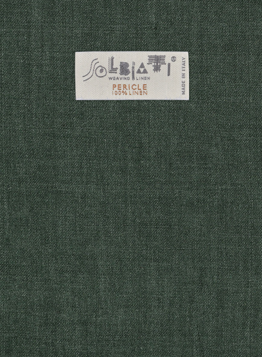 Solbiati Pericle Green Linen Pants - StudioSuits