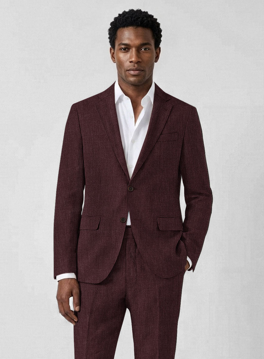 Solbiati Pericle Wine Linen Jacket - StudioSuits