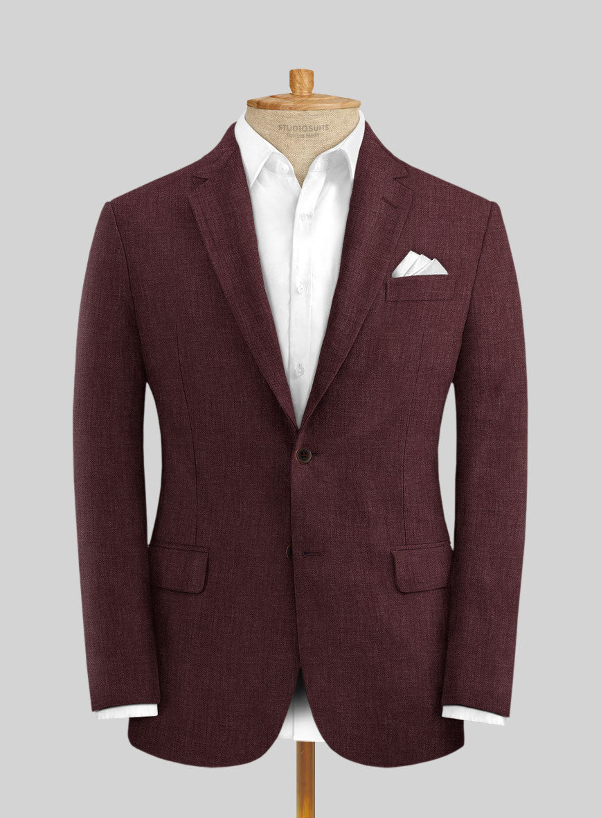 Solbiati Pericle Wine Linen Jacket - StudioSuits