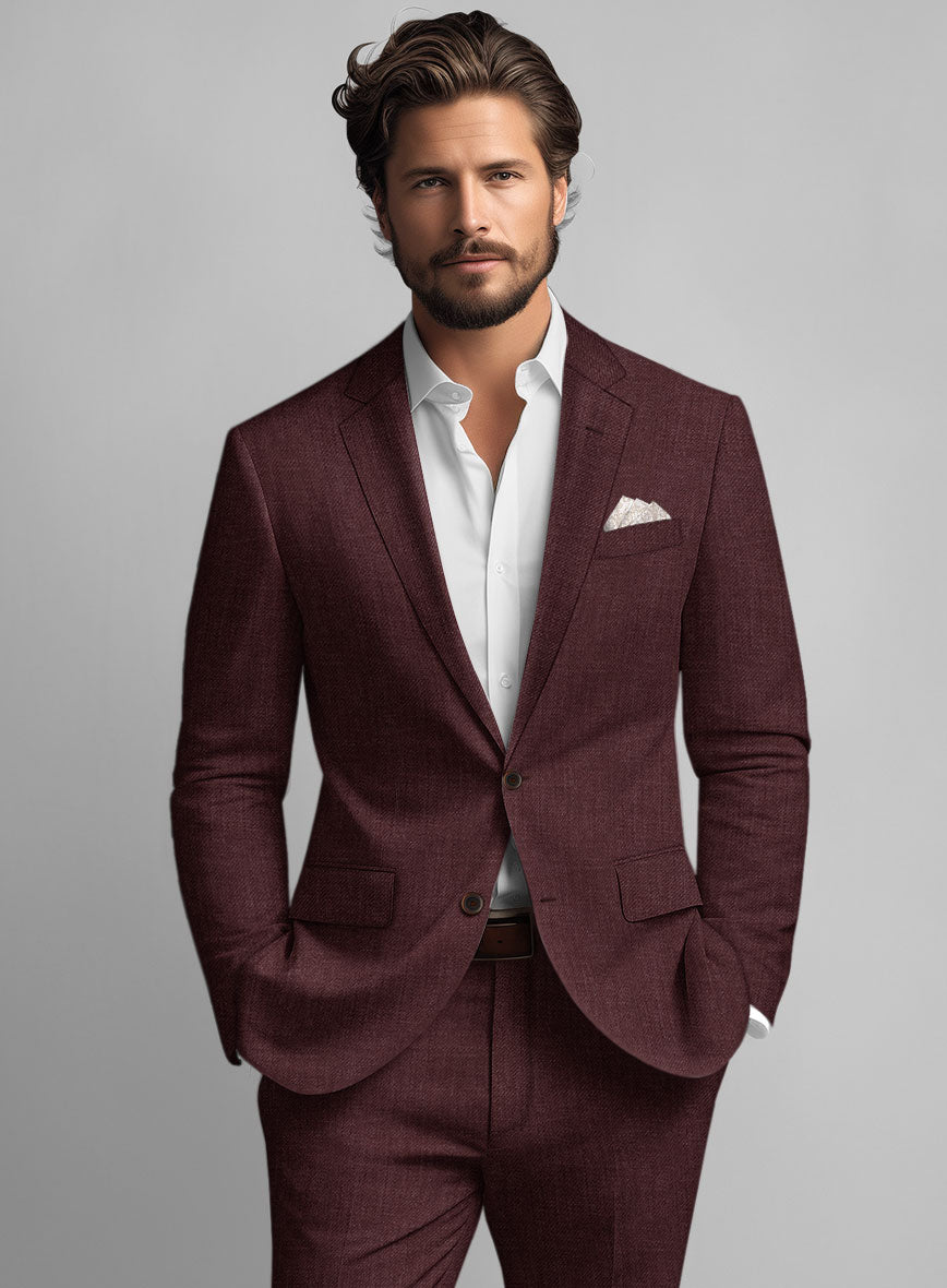 Solbiati Pericle Wine Linen Jacket - StudioSuits