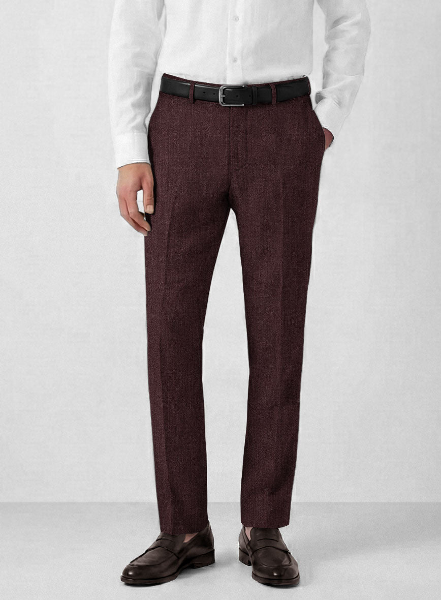 Solbiati Pericle Wine Linen Pants - StudioSuits
