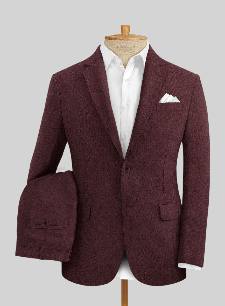 Solbiati Pericle Wine Linen Suit - StudioSuits