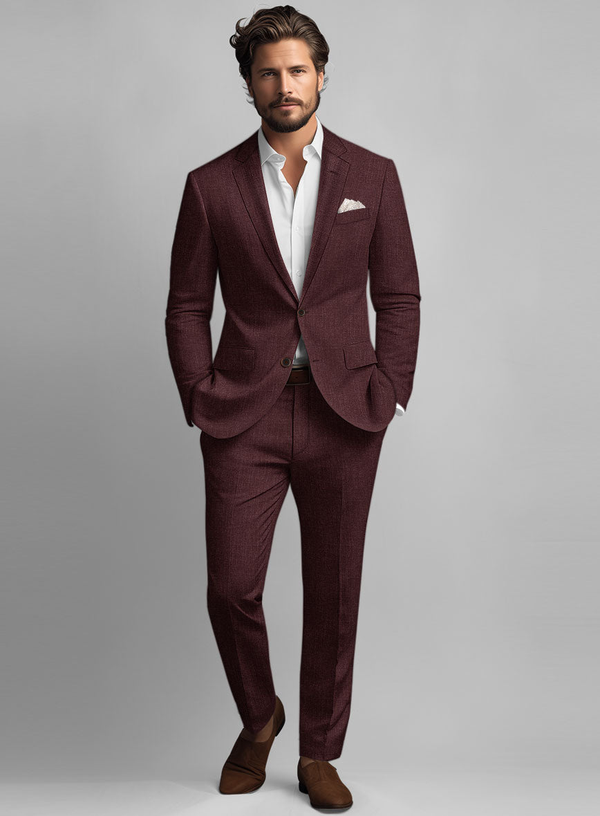 Solbiati Pericle Wine Linen Suit - StudioSuits