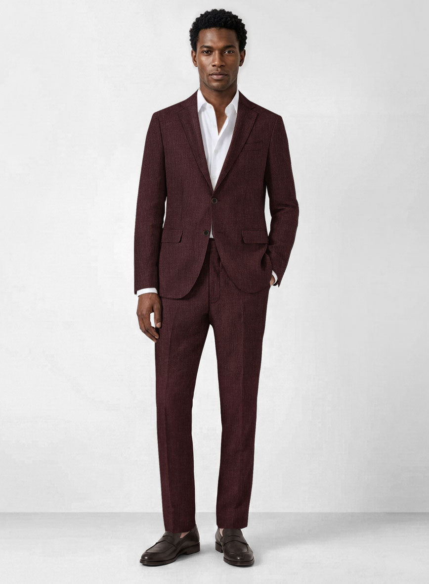 Solbiati Pericle Wine Linen Suit - StudioSuits