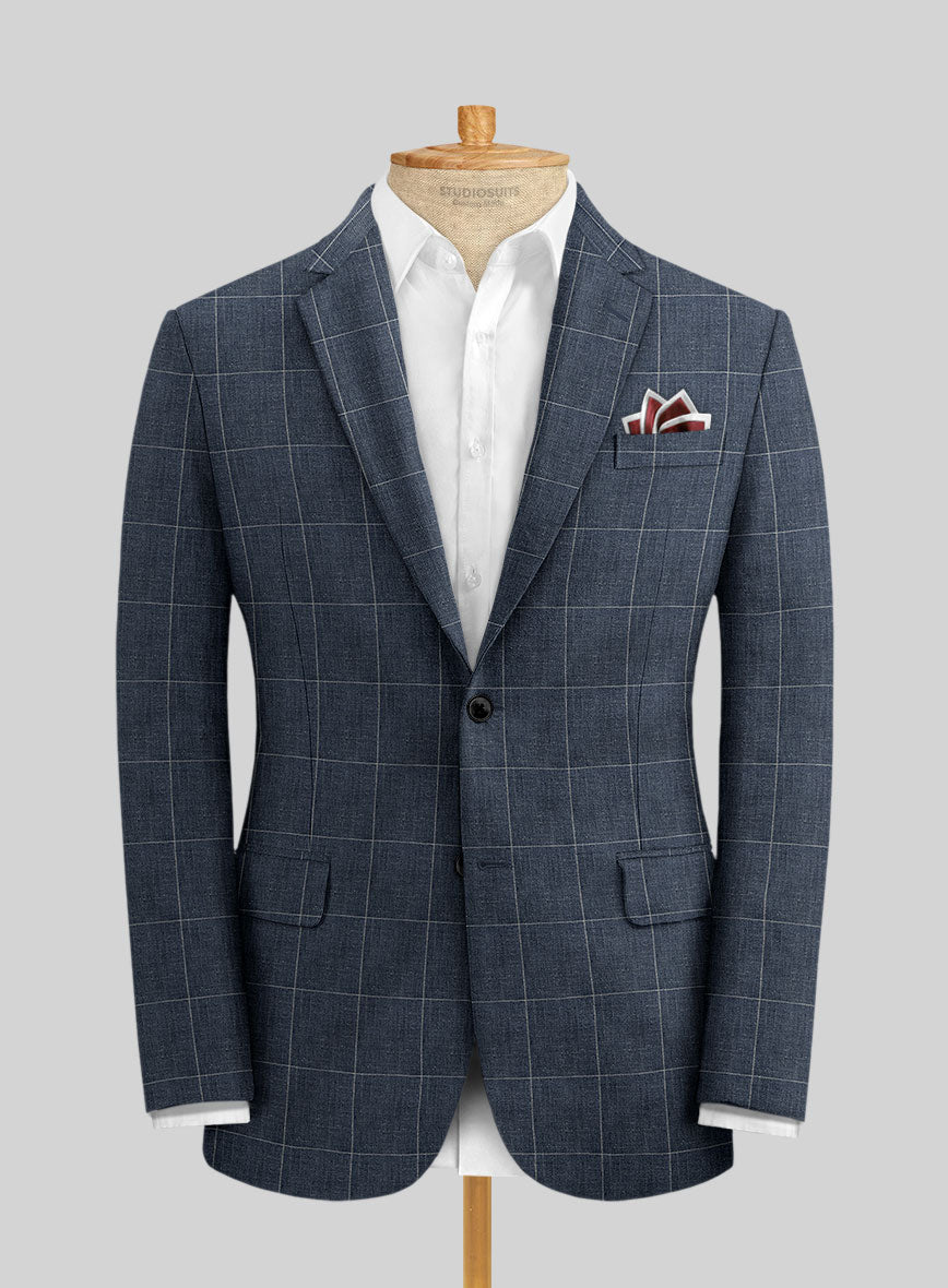 Solbiati Piazza Indigo Linen Jacket - StudioSuits