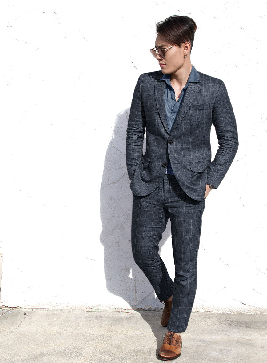 Solbiati Piazza Indigo Linen Suit - StudioSuits