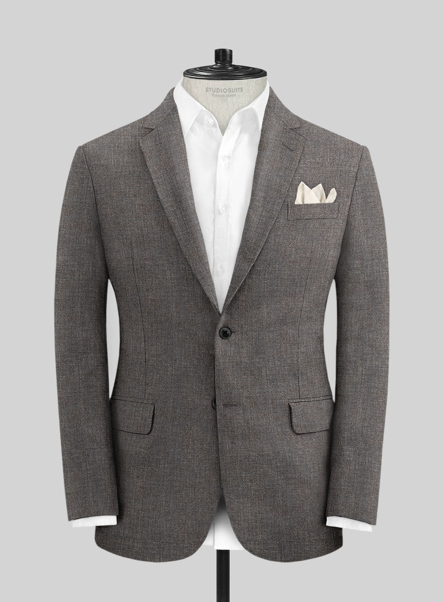 Solbiati Raw Brown Linen Jacket - StudioSuits