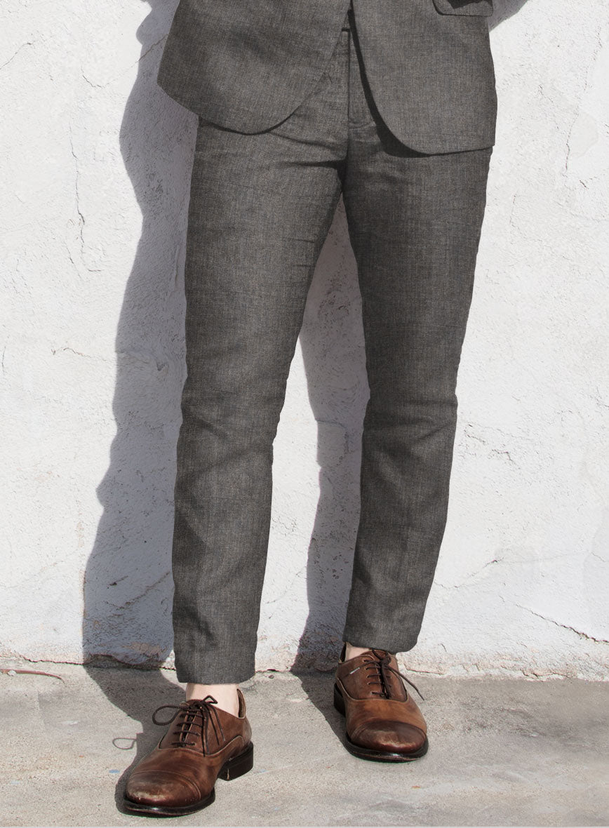 Solbiati Raw Brown Linen Pants - StudioSuits
